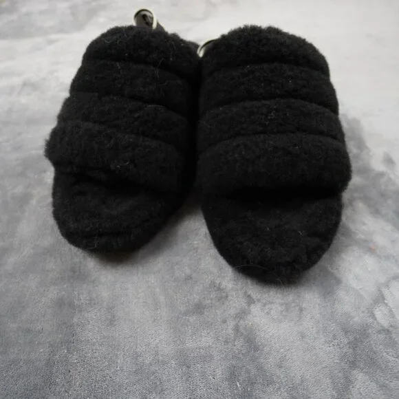 UGG Fluff Yeah Slide Shoes Womens Size 9 Sheepskin Sandal Slippers Fuzzy Cozy - Picture 8 of 9